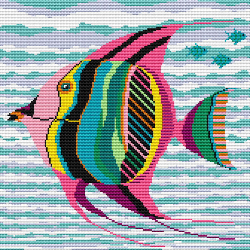 Angel Fish Needlepoint Tapestry Digital Download Chart